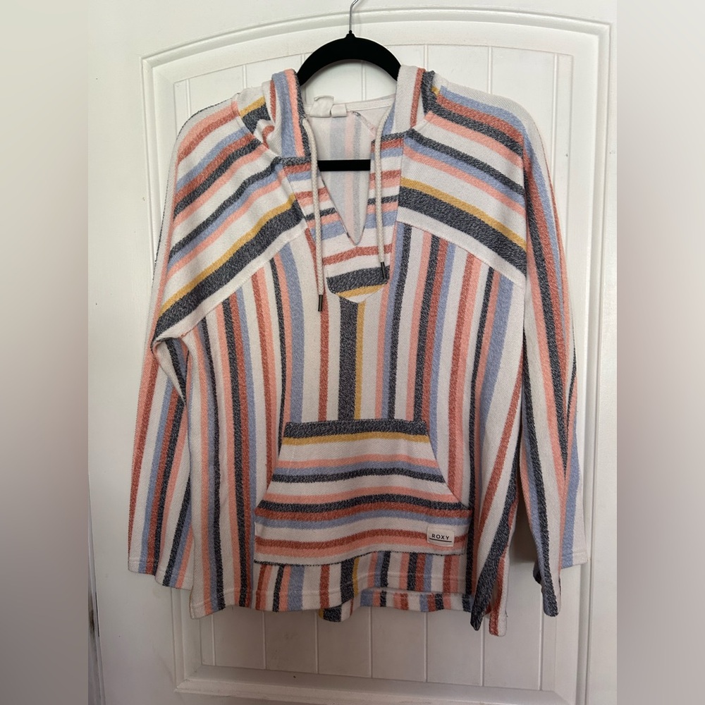 Roxy Women’s Wild and Free Surf Hoodie Striped‎ Hoodie Size Small